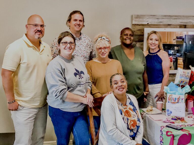 Parole Project staff surprising Rachel Rose on her birthday