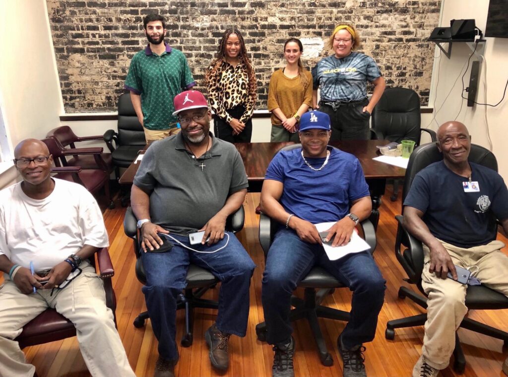 LSU students from the Tiger Prison Project lead a technology literacy class with Parole Project clients
