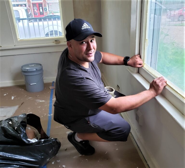Parole Project client and Academy Painting crew foreman Emerson Simmons on a job site