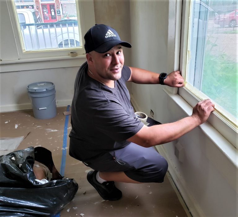 Parole Project client and Academy Painting crew foreman Emerson Simmons on a job site.